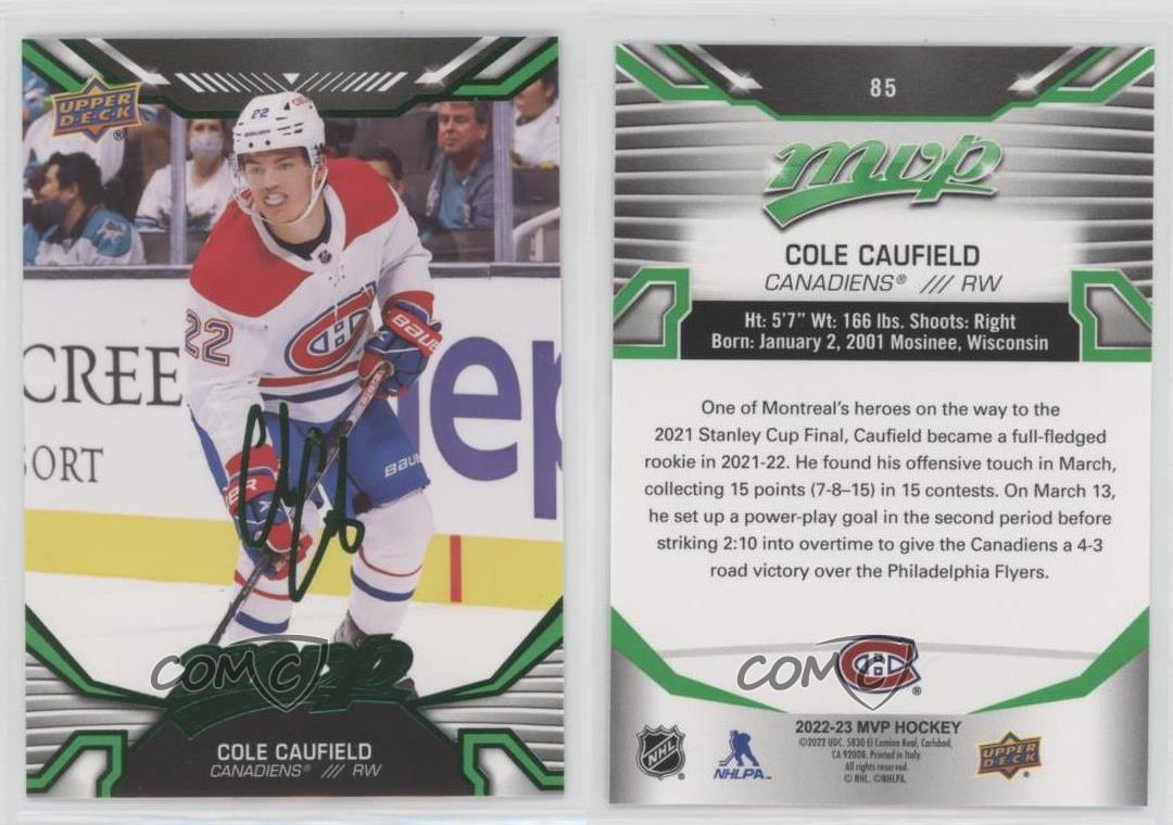 2022-23 Upper Deck MVP #85 Cole Caufield - Montreal Canadiens BASE