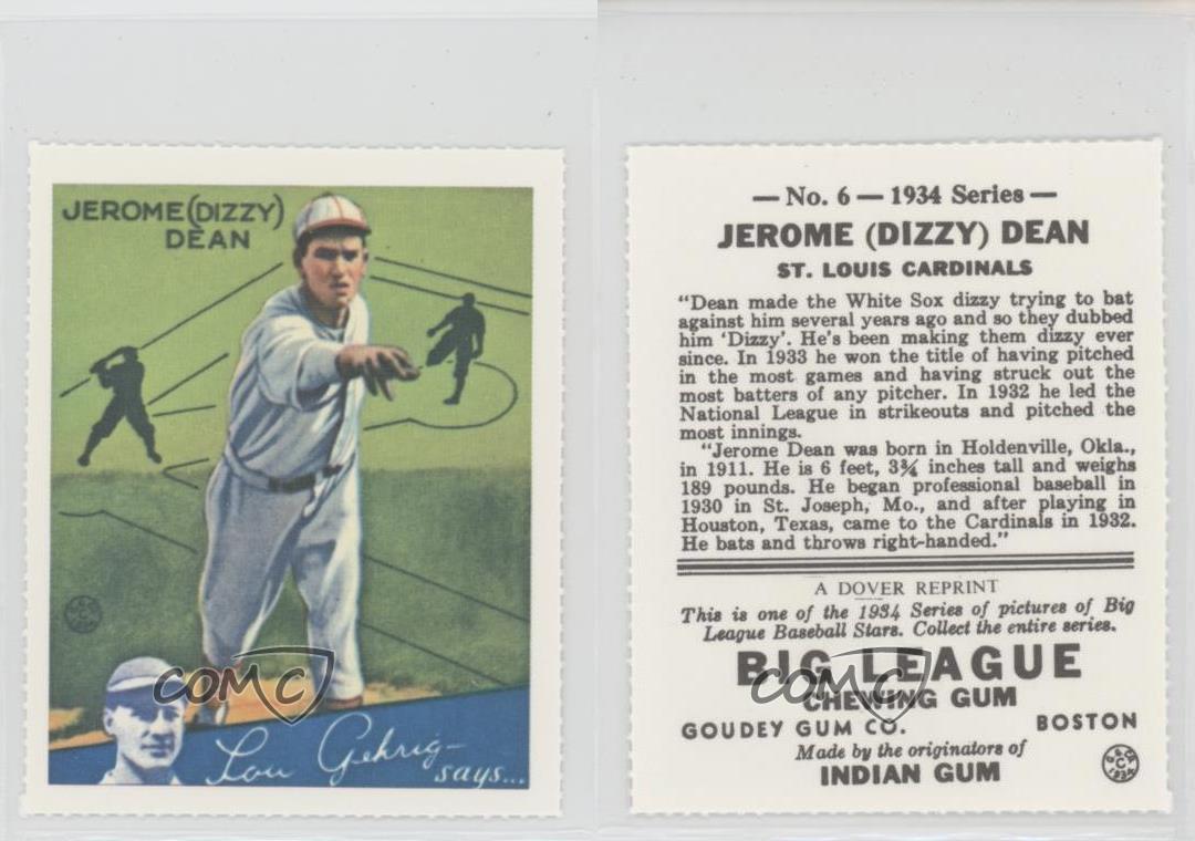 1934 Goudey Reprint Baseball Card Set Gehrig Dean 