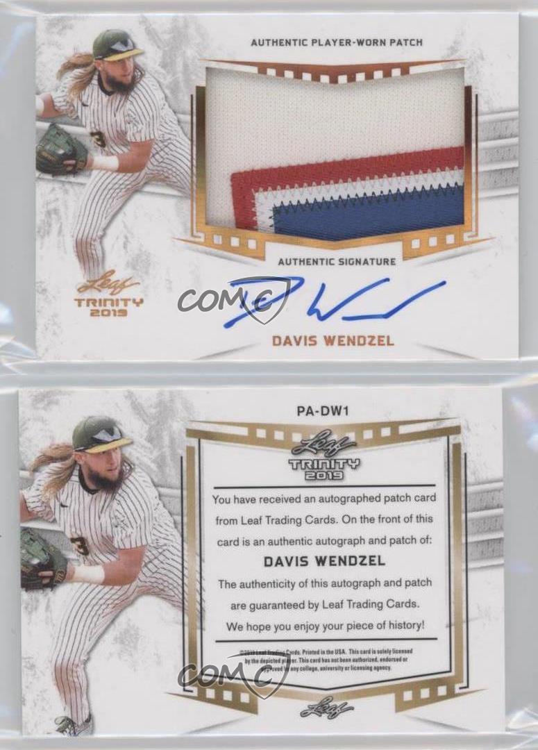 2019 Leaf Trinity Patch Auto Davis Wendzel #PA-DW1 Patch Auto - Picture 3 of 3