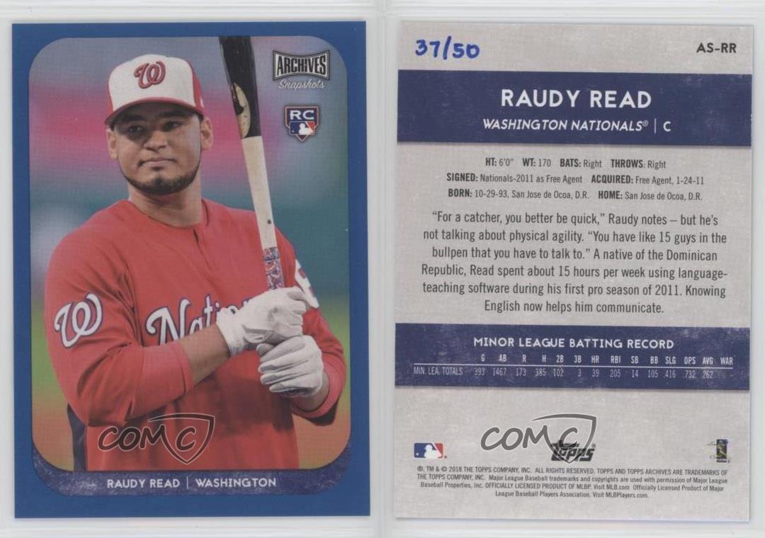 2018 Topps Archives Snapshots Black & White #AS-RR Raudy Read Baseball Card 