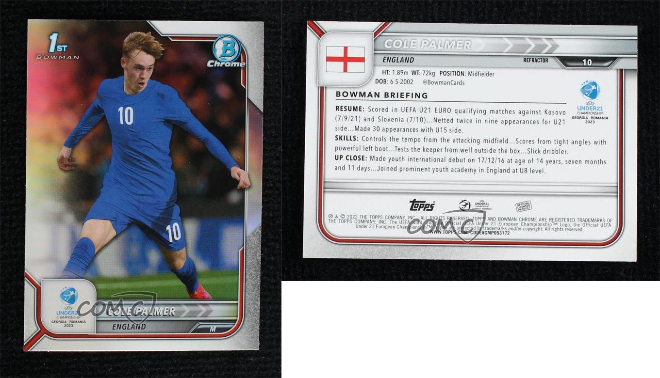 Bowman Chrome Road to UEFA Sub21 Championship Refractor 2022 Cole Palmer #10 - Imagen 4 de 4