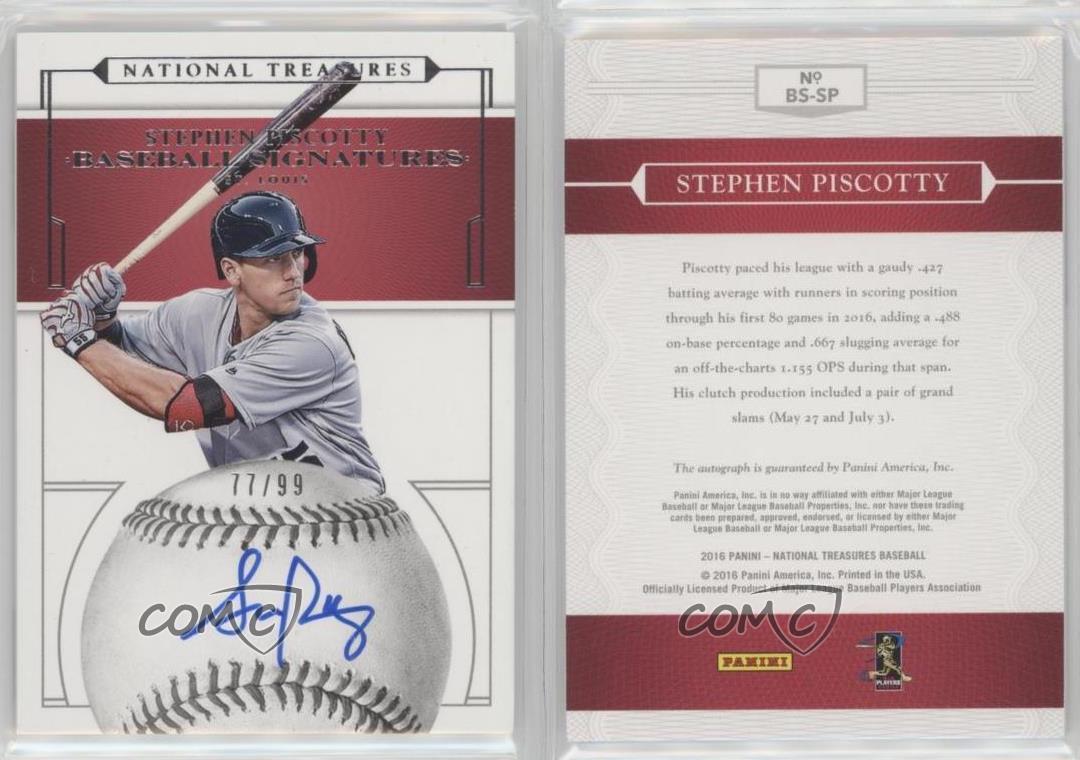 2016 National Treasures Rookie Autograph Jersey Bat Stephen Piscotty 44/99  *74676 - Sportsnut Cards