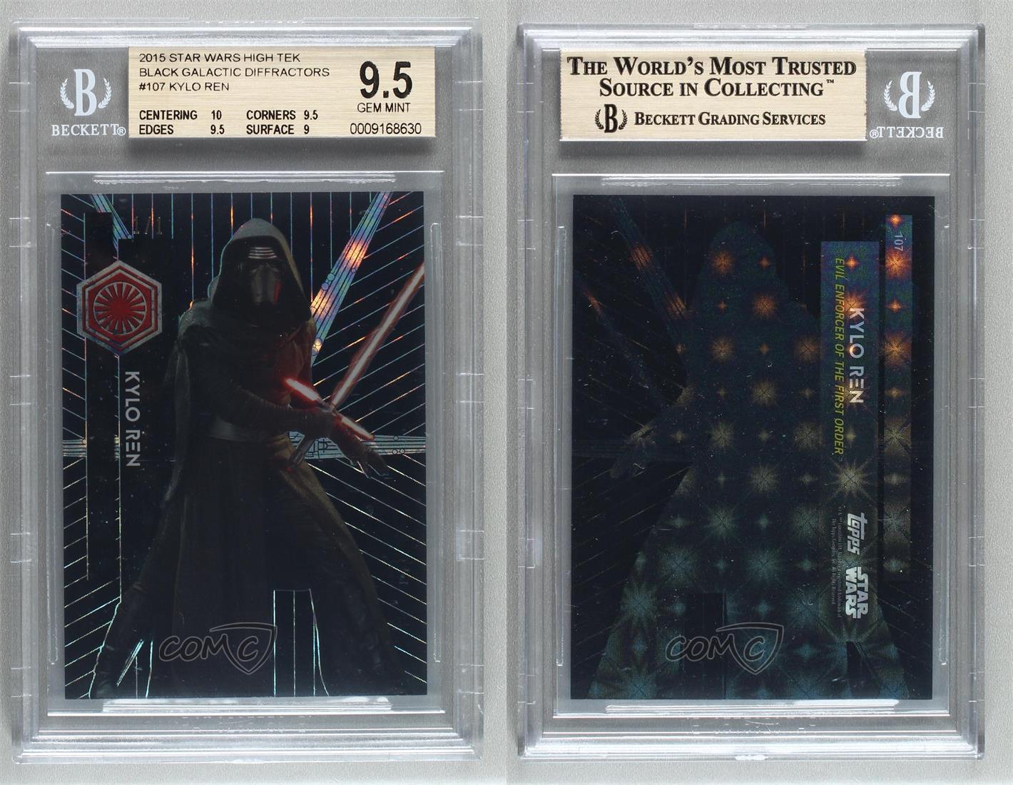 15 年托普斯星球大战影视盒卡黑色银河diffractor 1 1 凯洛 伦bgs 9 5 C9a Ebay