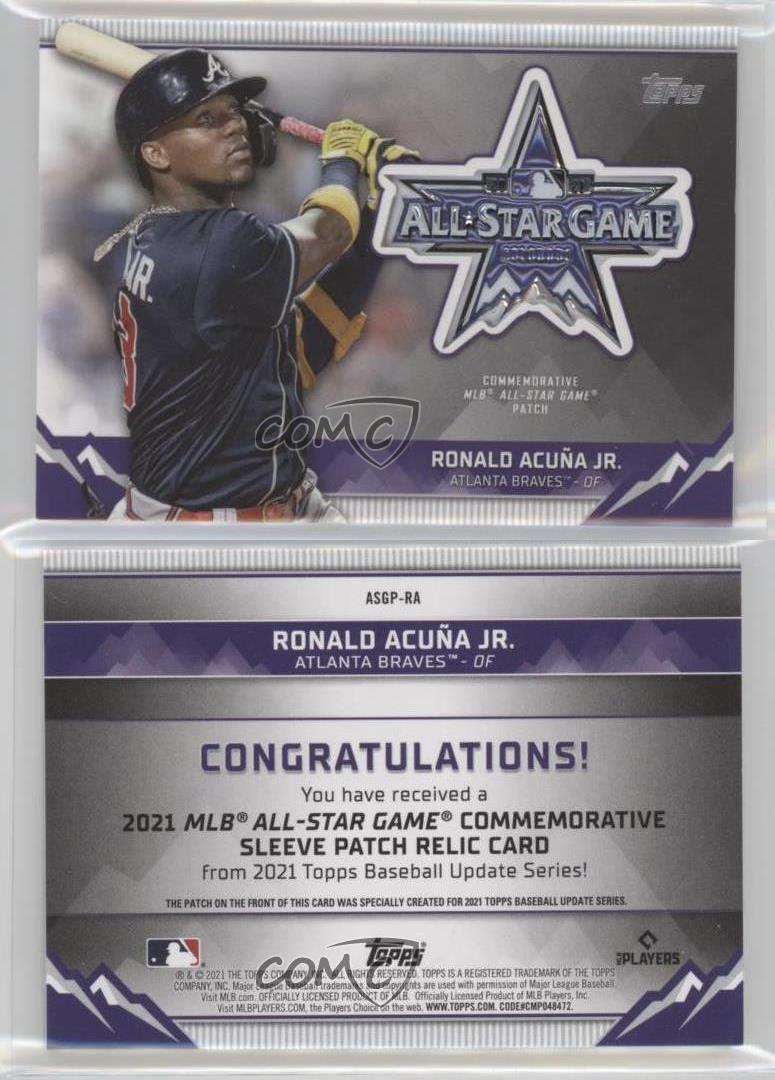 RONALD ACUNA JR - 2021 TOPPS UPDATE ALL-STAR GAME SLEEVE PATCH - #ASGP –  Boxseat