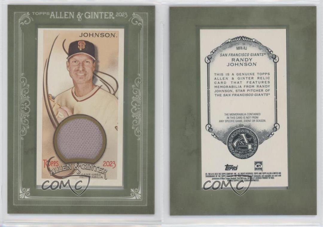 2023 Topps Allen & Ginter mini reliquie incorniciate Randy Johnson #MFR-RJ HOF - Foto 3 di 4