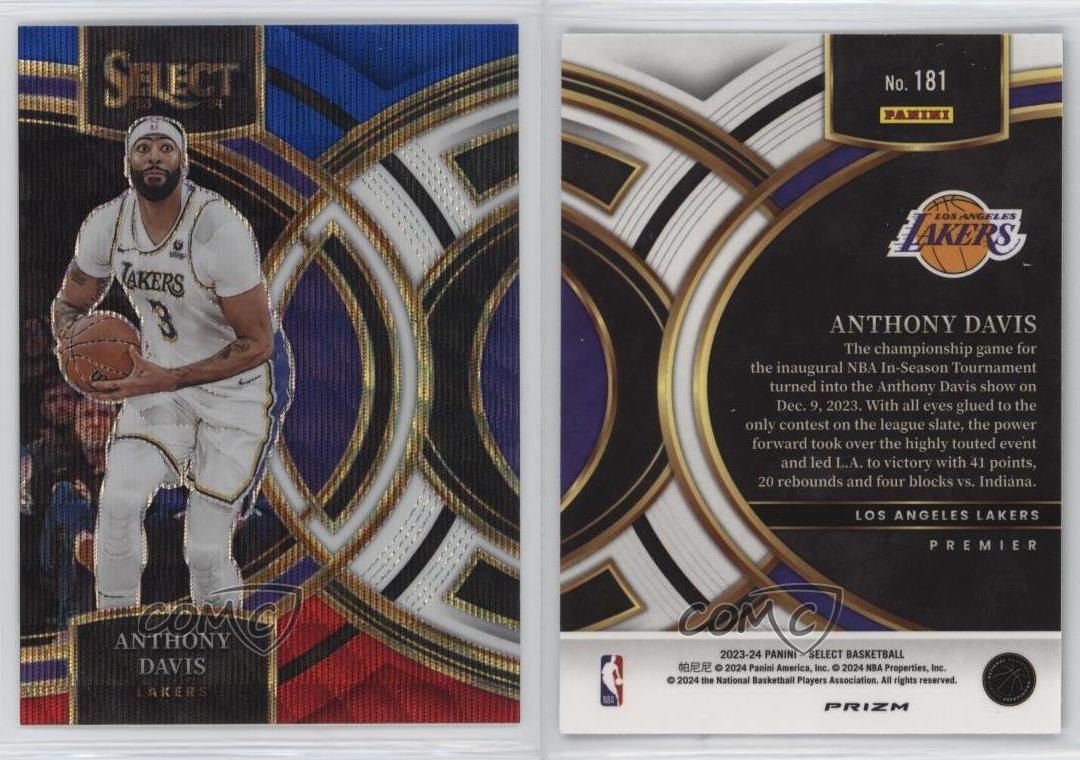 2023-24 Panini Select Premier Level Tri-Color Prizm Anthony Davis #181 - Bild 3 von 4