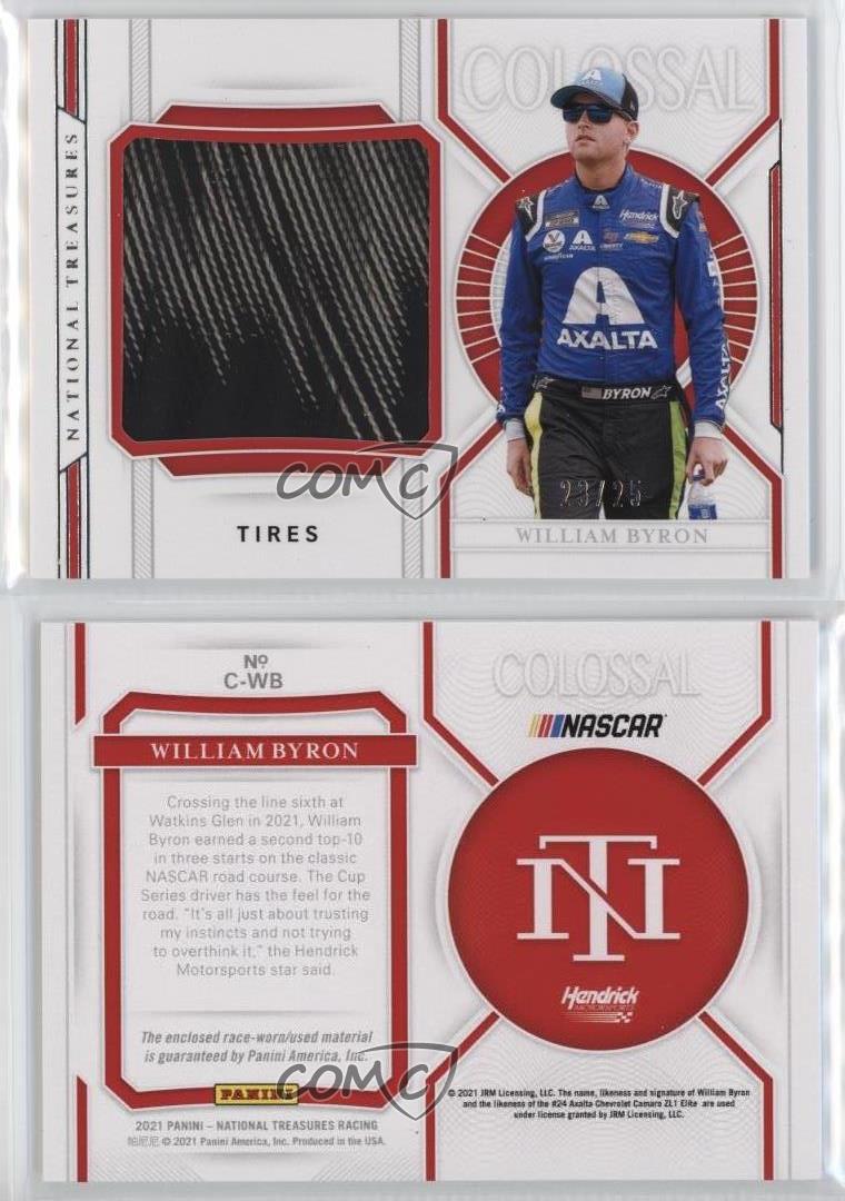 Pneumatici usati 2021 Panini National Treasures Colossal Race /25 William Byron #C-WB - Foto 3 di 3