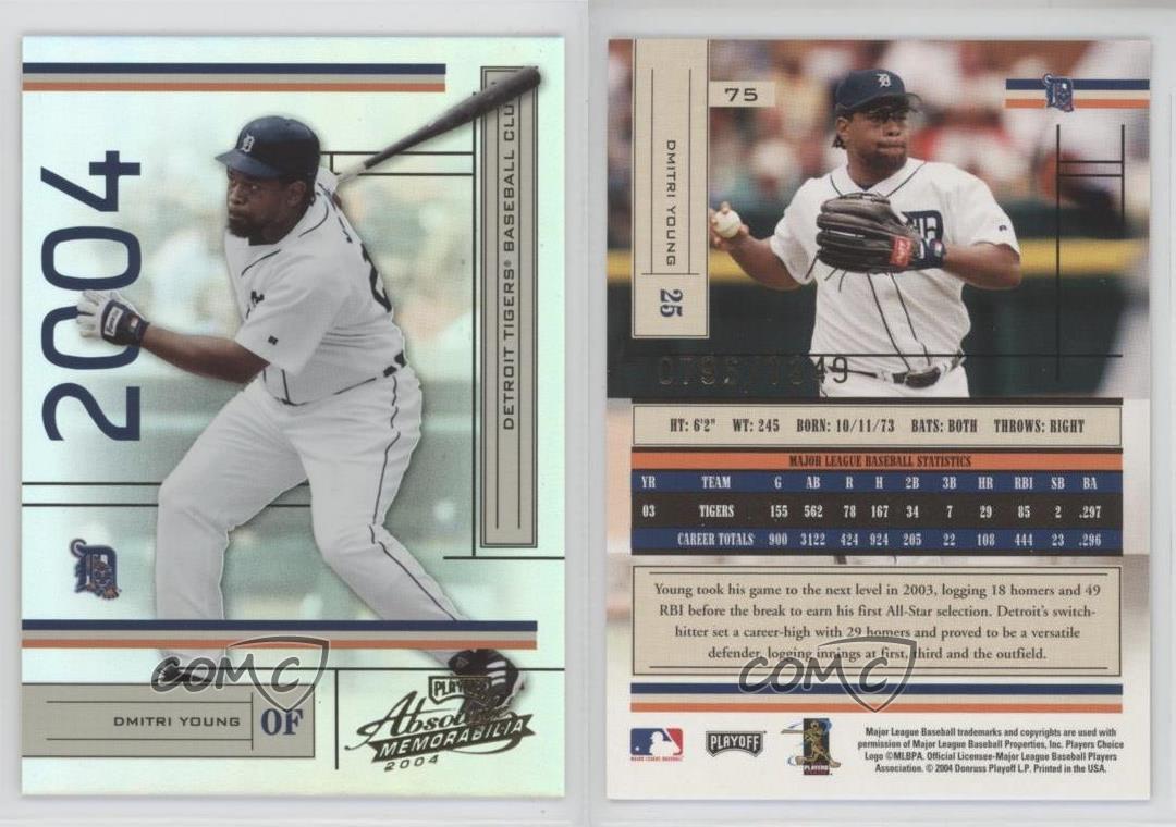 2004 Playoff Absolute Memorabilia /1349 Dmitri Young #75 - Picture 5 of 5