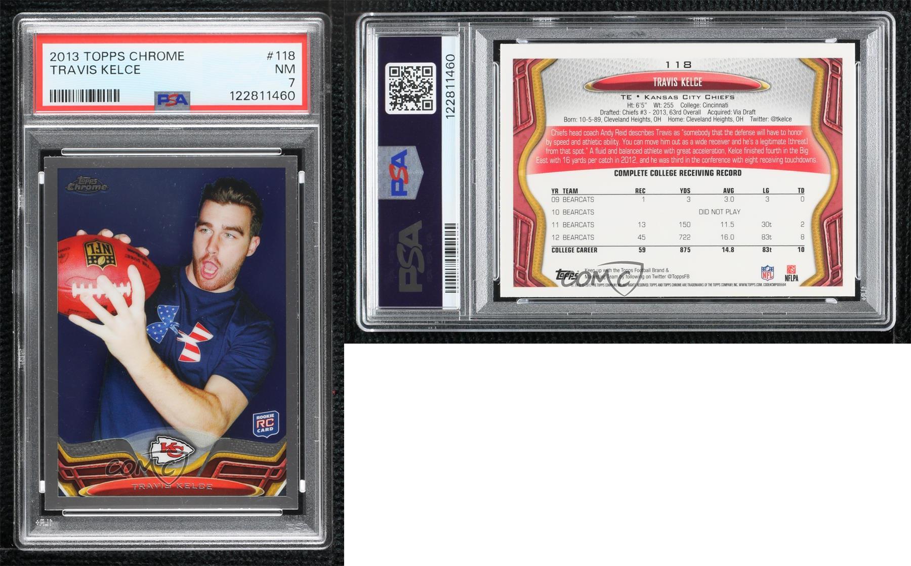 2013 Topps Chrome Travis Kelce #118 PSA 7 Rookie RC - Picture 3 of 3