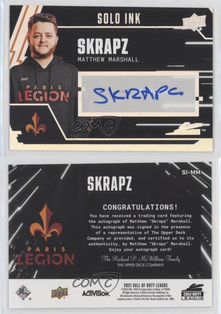 2021 Upper Deck Call of Duty League Solo Ink Skrapz #SI-MM Auto