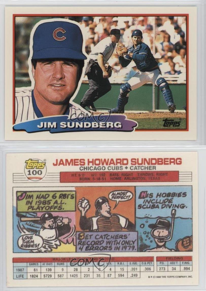 1988 Topps Big Jim Sundberg (B* on Back) #100