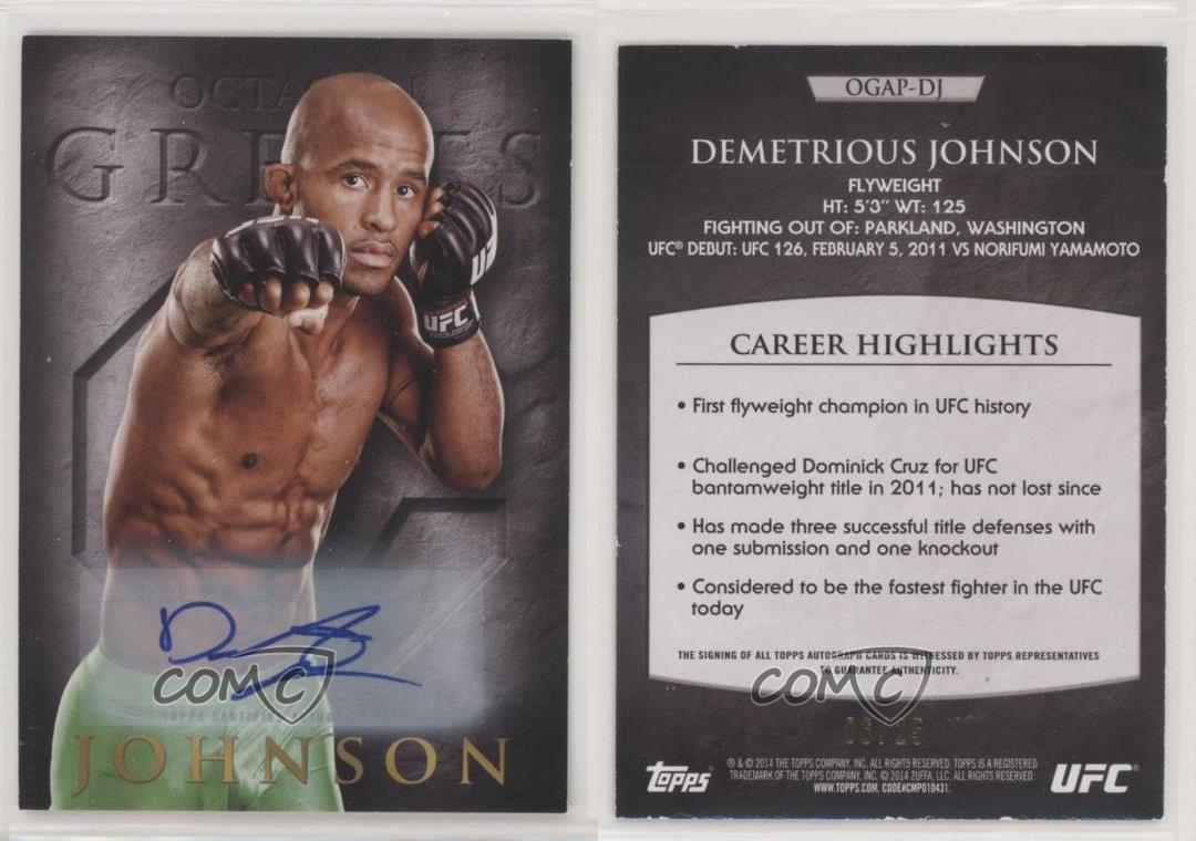 2014 Topps UFC Champions Octagon Greats /25 Demetrious Johnson #OGAP-DJ Auto - Picture 3 of 3