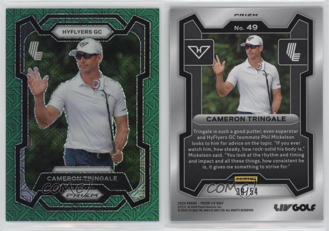 2024 Panini Prizm Liv Golf - Cameron Tringale #49 Green Mojo Prizm /54 (RC)