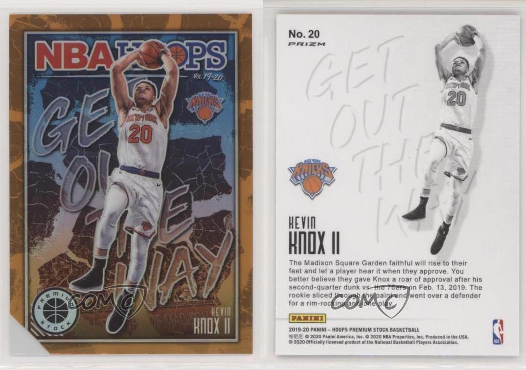Panini NBA Hoops remises 2019-20 Premium Stock Get Out the Way Orange Kevin Knox II #20