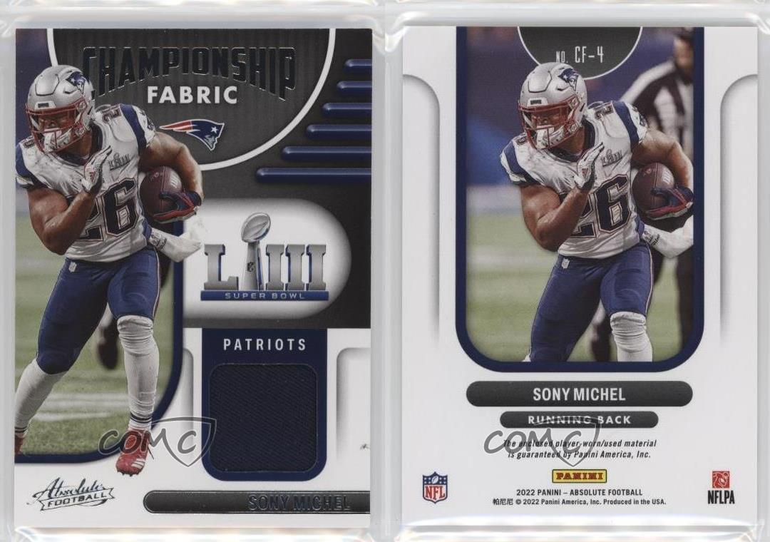 2022 Panini Absolute Championship Fabric Sony Michel #CF-4 - Picture 4 of 4