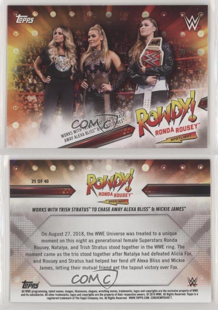 2019 Topps WWE SummerSlam Ronda Rousey Spotlight partie 3 #30 de 40 RONDA ROUSEY