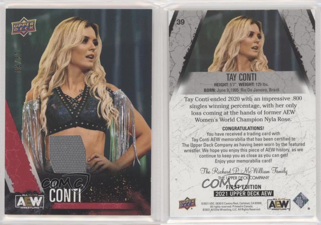 2021 Upper Deck AEW All Elite Wrestling Red Memorabilia /50 Taynara Conti Tay