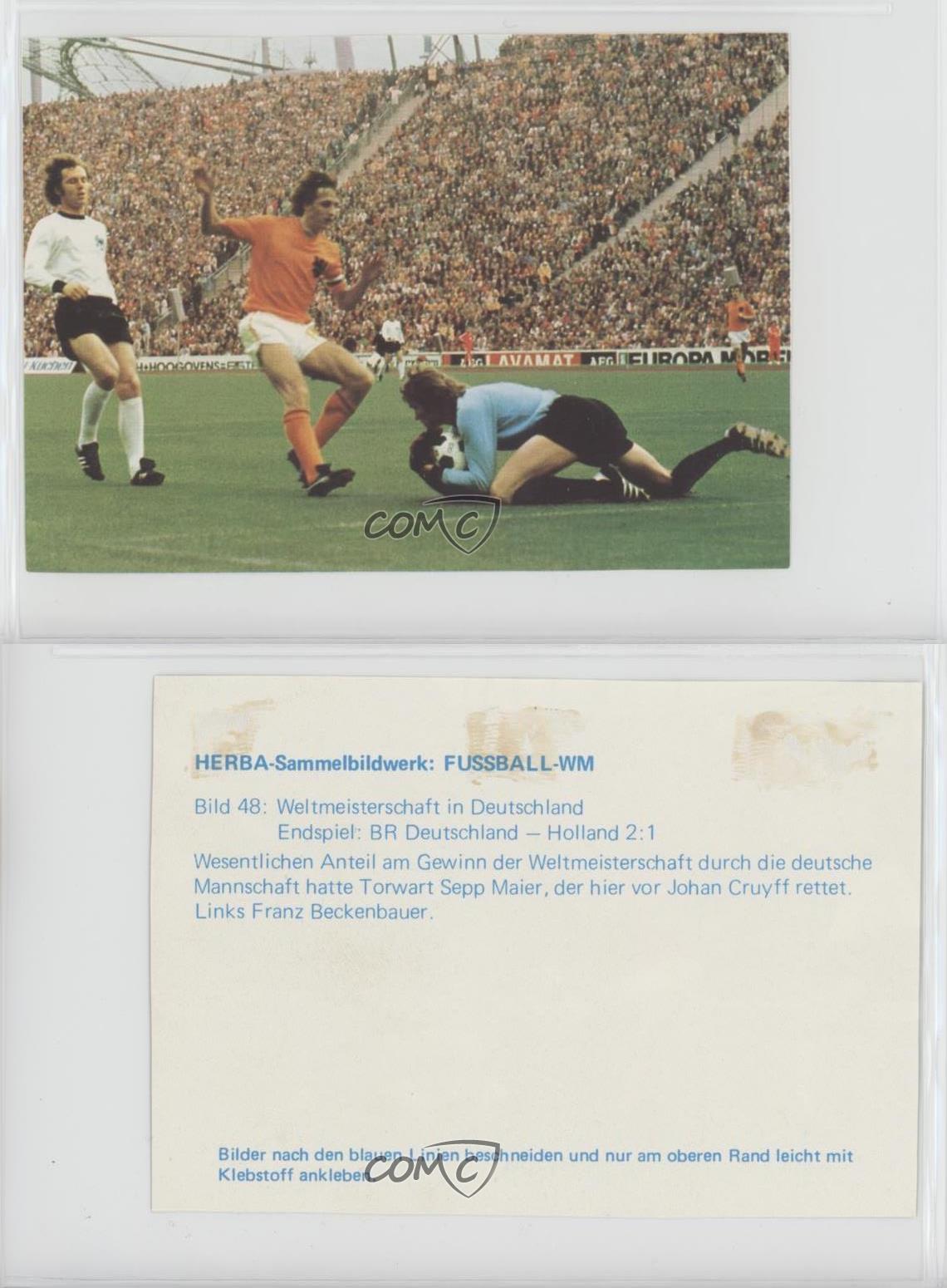 1974 Fussball WM Johan Cruyff Sepp Maier Franz Beckenbauer #48 Rookie RC |  eBay