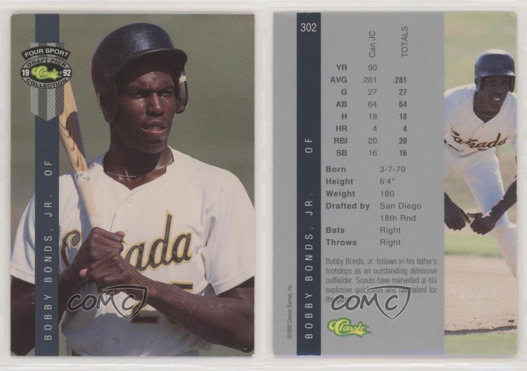 1992 Classic Four Sport Draft Pick #302 Bobby Bonds Jr.