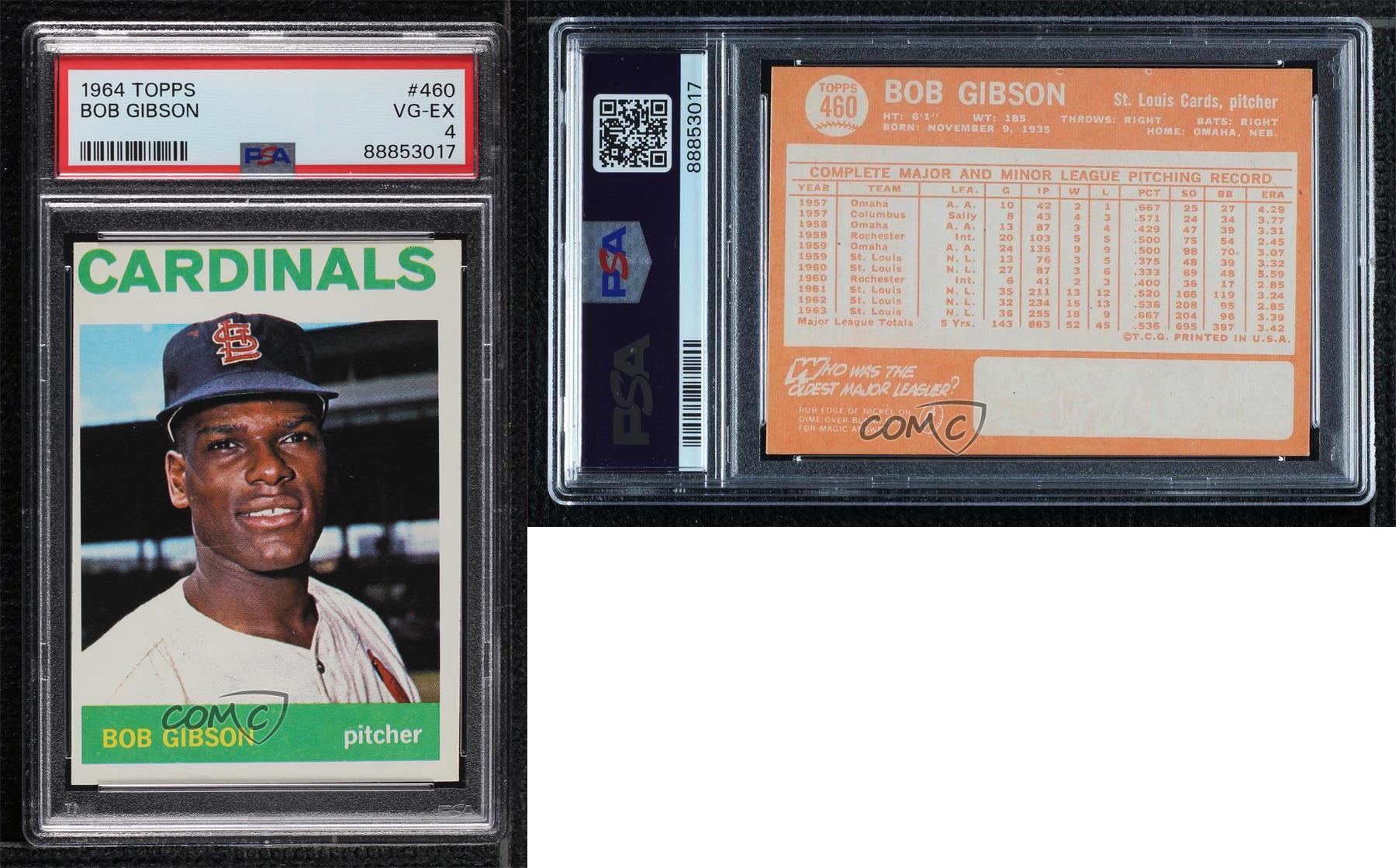 1964 Topps Bob Gibson #460 PSA 4 HOF - Picture 4 of 4