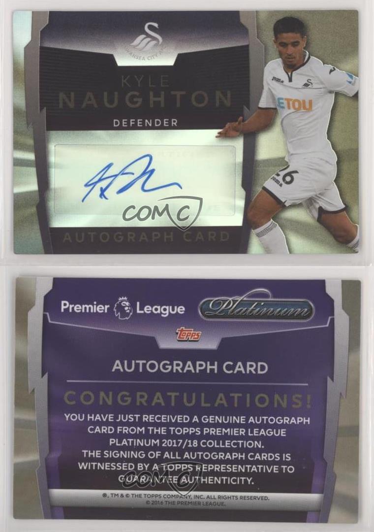 2017-18 Topps Premier League Platinum Auto Kyle Naughton Rookie Auto RC