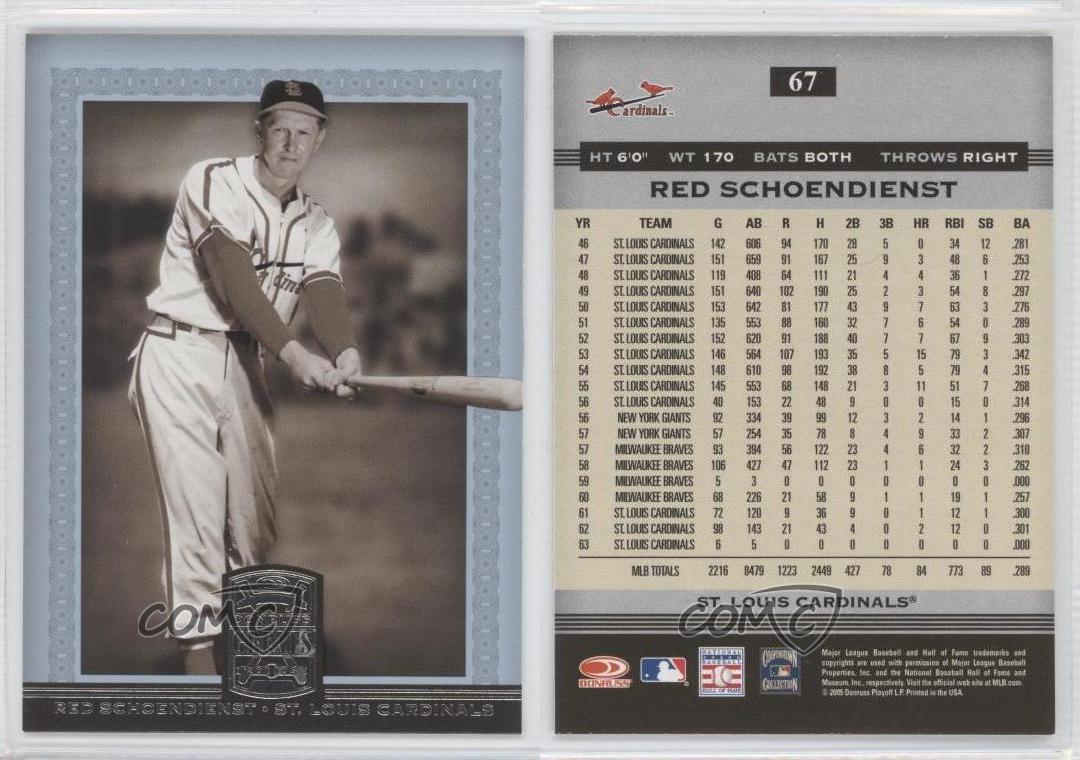 2005 Donruss Greats #67 Red Schoendienst St. Louis Cardinals Baseball Card | eBay