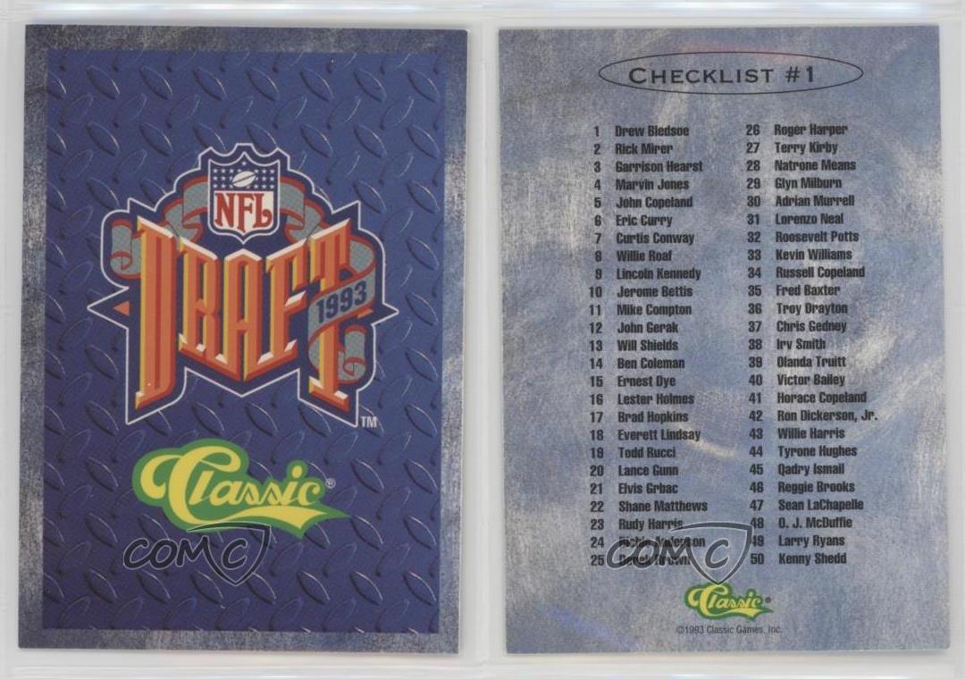 1993 Classic Draft Picks Checklist 99 eBay