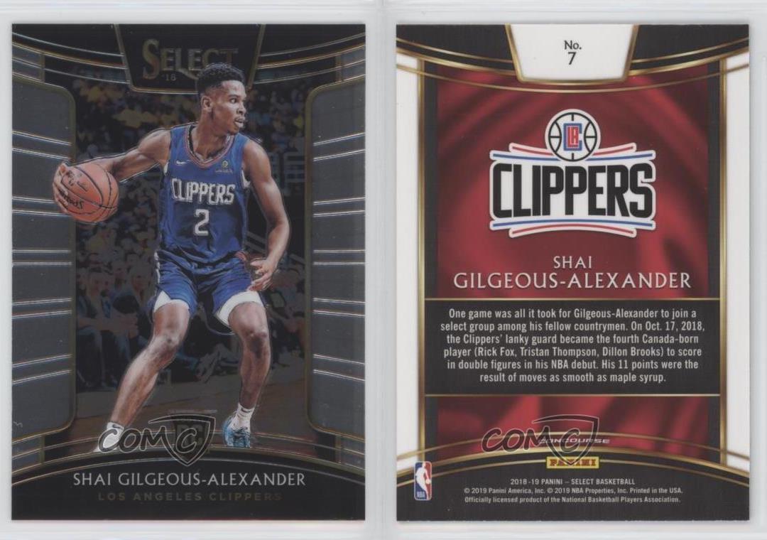 2018-19 Panini Select Concourse Shai Gilgeous-Alexander #7 Rookie RC | eBay