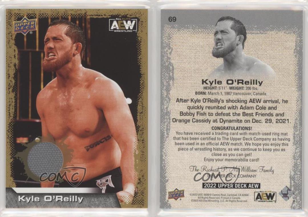 2022 Upper Deck AEW All Elite Wrestling Gold Mat Relics Kyle O'Reilly #69