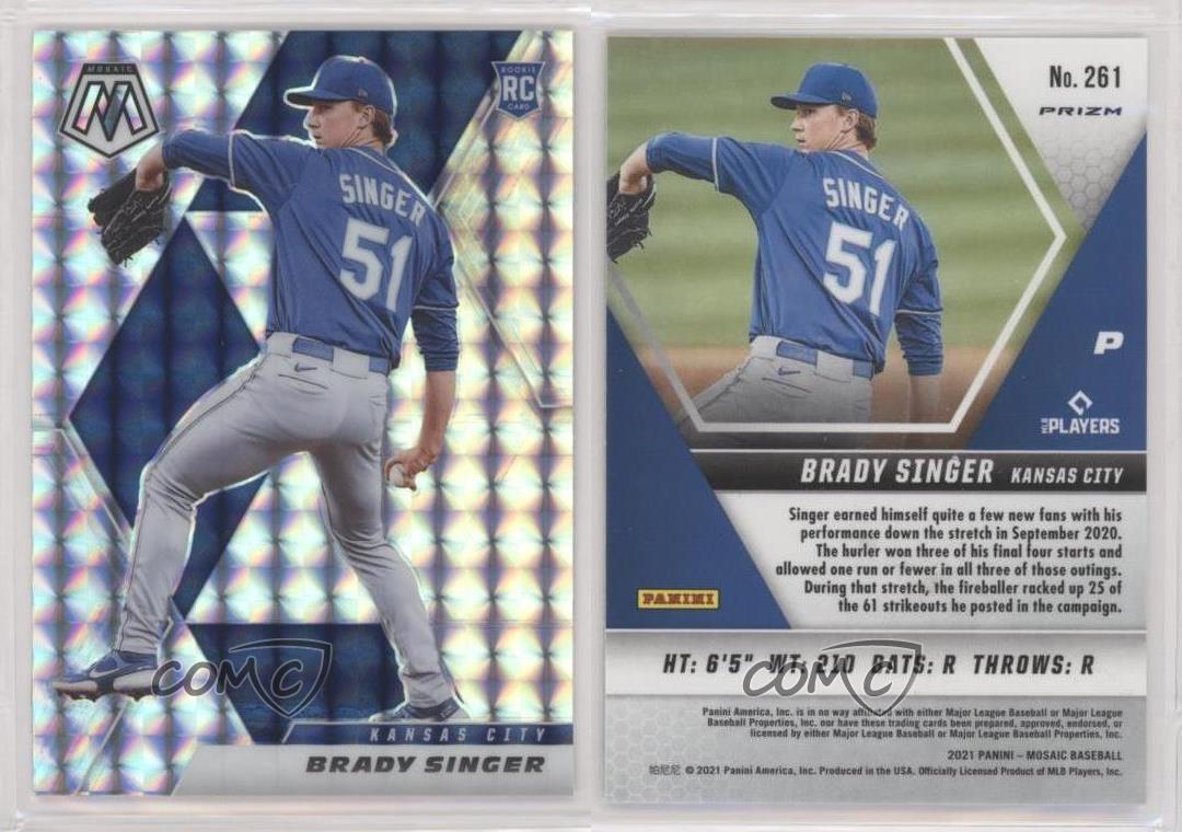 2021 Panini Mosaic Brady Singer Kansas City Royals Rookie Card 03