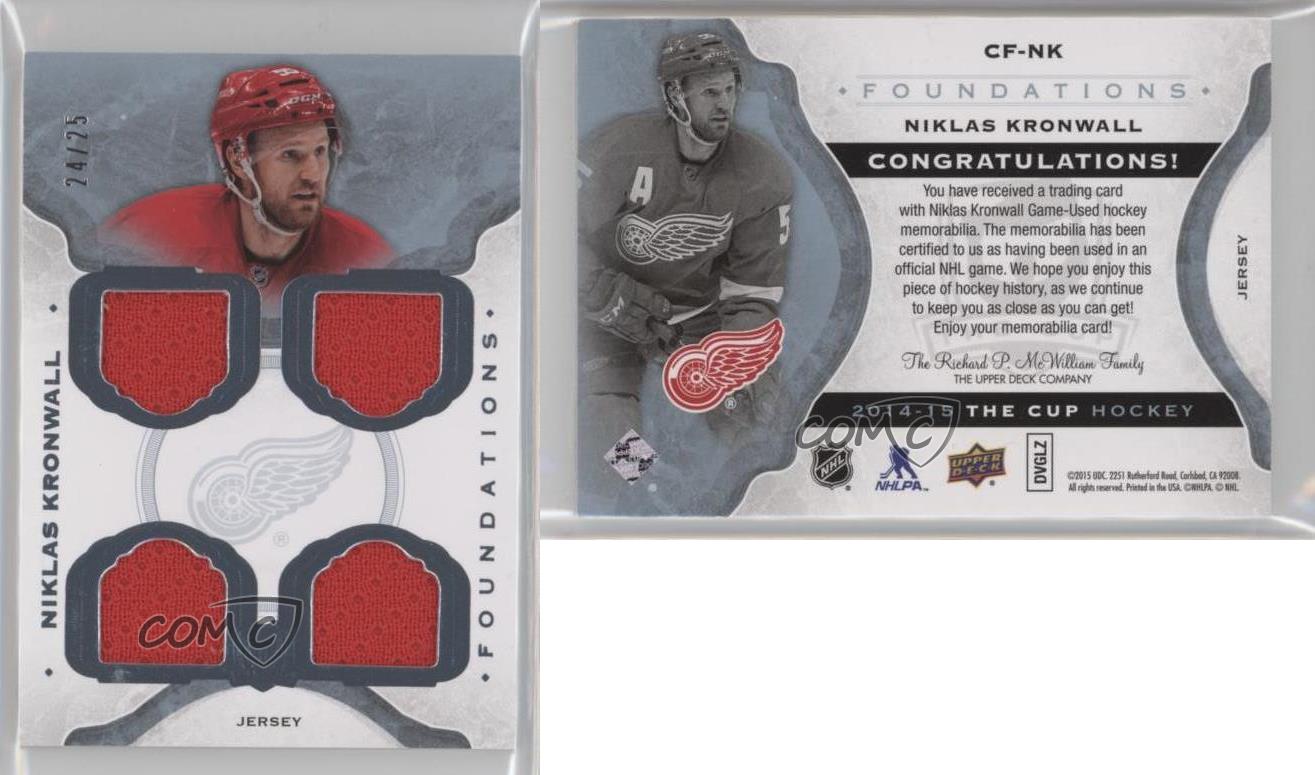 2014-15 Upper Deck The Cup Cup Foundations Quad /25 Niklas Kronwall #CF-NK - Foto 3 di 3