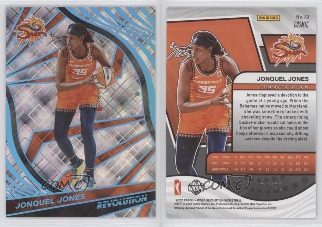 2022 Panini Revolution WNBA Cosmic /99 Jonquel Jones #43 - Picture 4 of 4