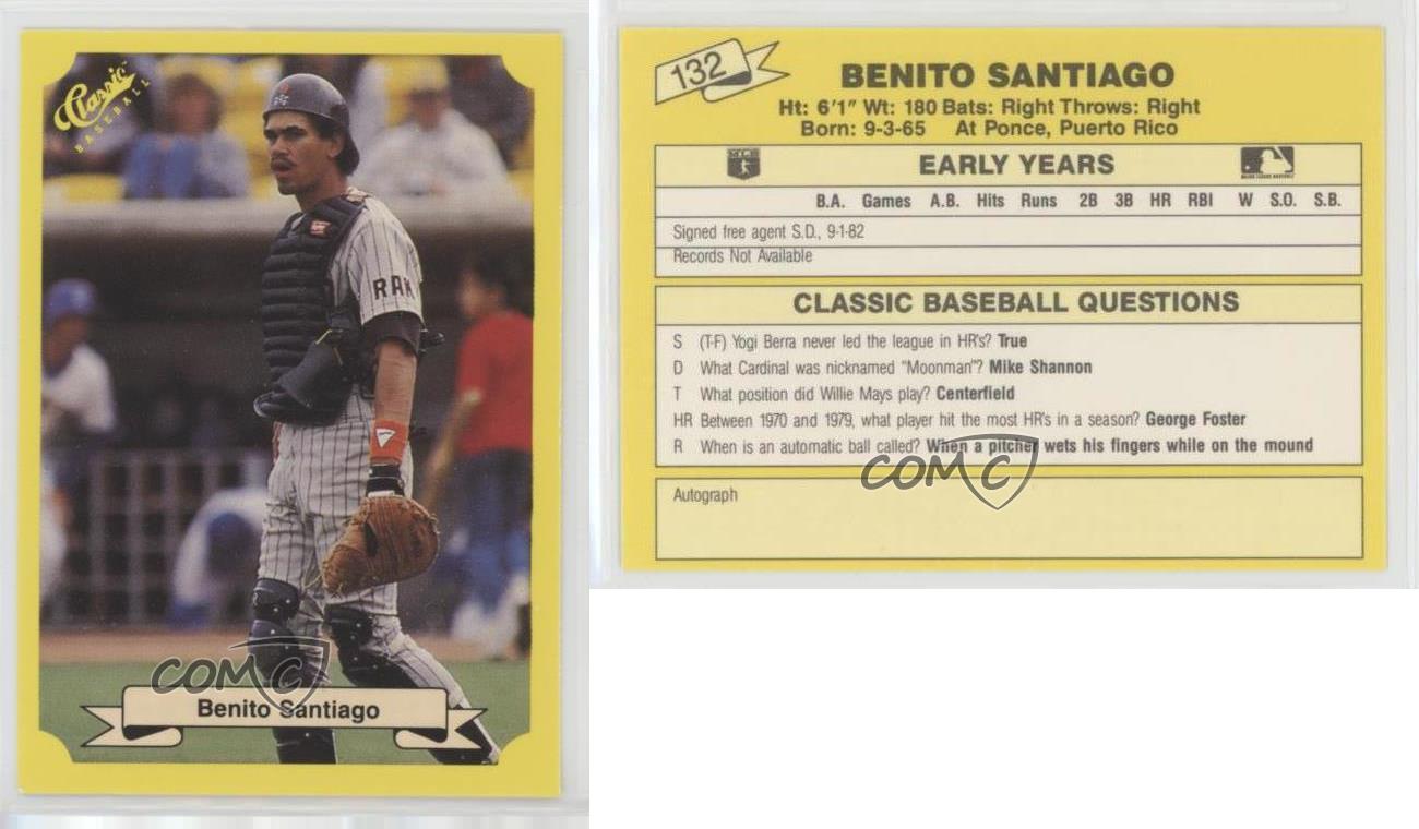 1987 Classic Update Yellow #132 BENITO SANTIAGO San Diego Padres