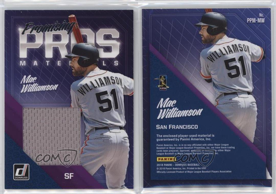 Panini Donruss Promising Pros Materials Mac Williamson 2018 #PPM-MW - Imagen 4 de 4