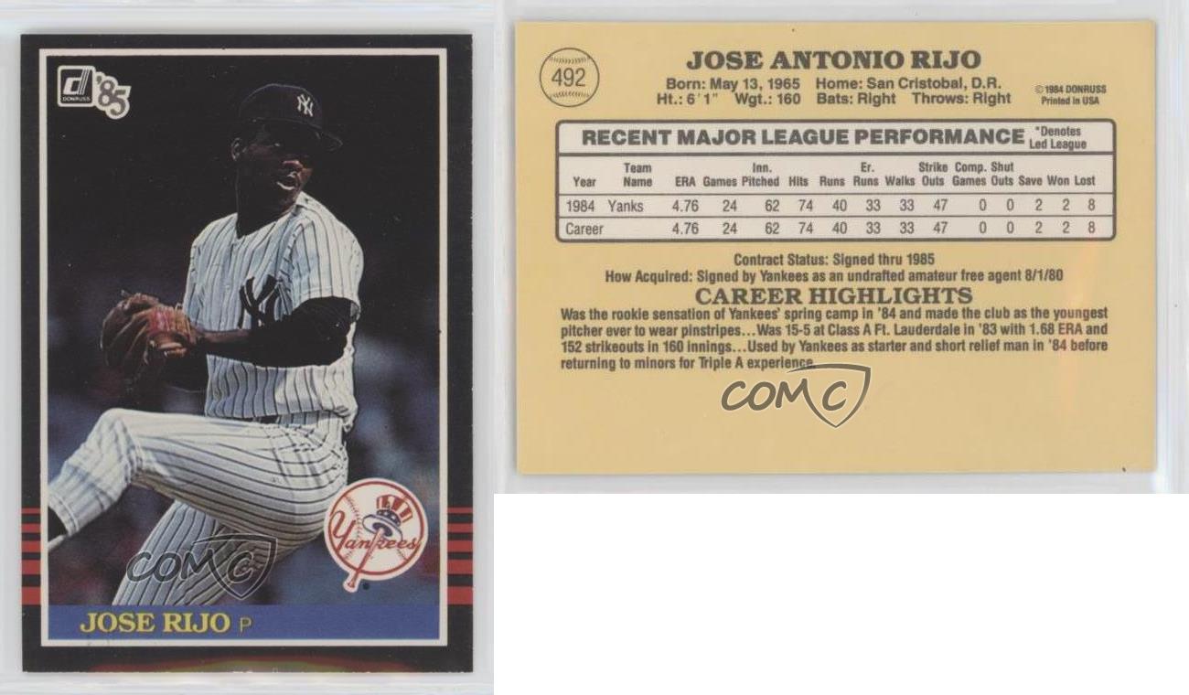 Jose Rijo Autographed Signed 1985 Donruss Rookie Card #492 New