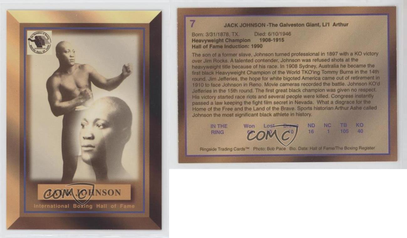 1996 RINGSIDE HALL OF FAME JACK JOHNSON CARD #7 