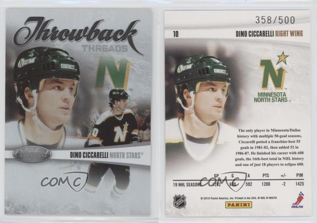 2010-11 Certified Throwback Threads /500 Dino Ciccarelli #10 HOF