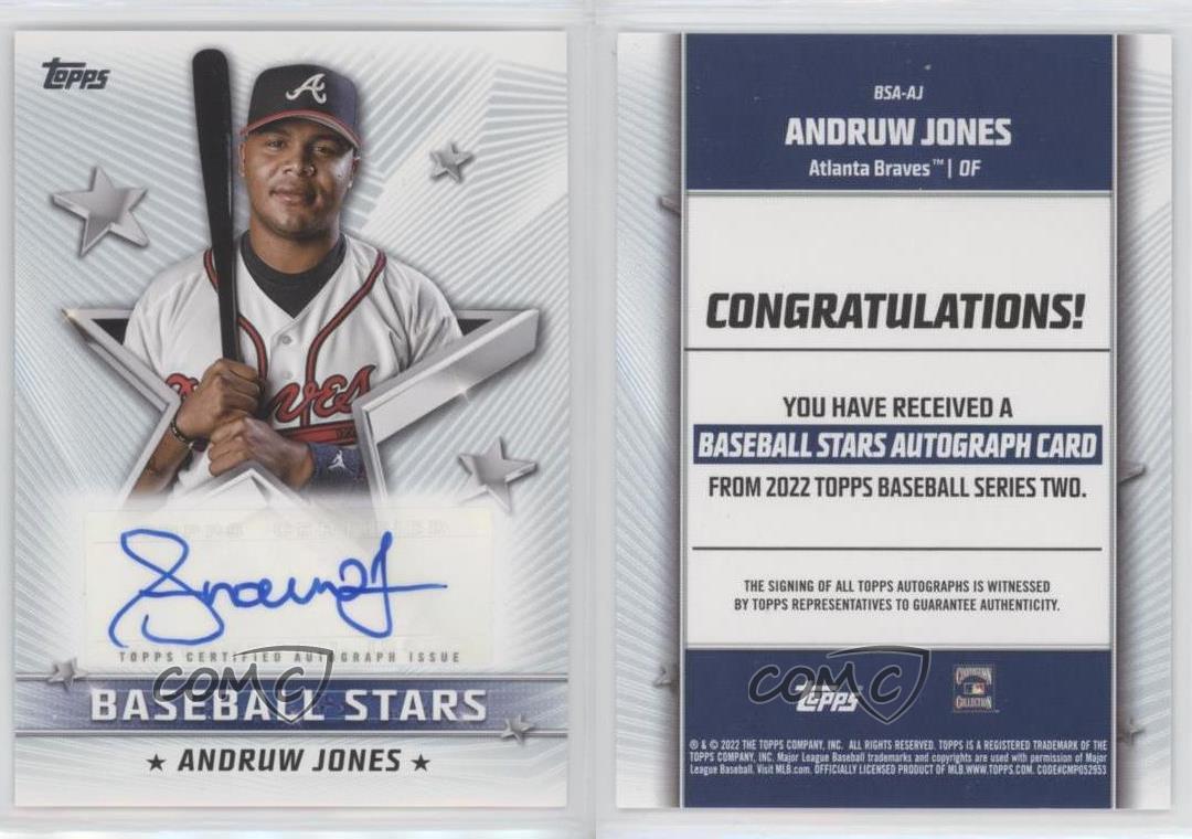 Andruw Jones signed 2022 Topps Certified Baseball Stars Auto