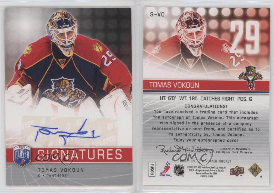 2008-09 Upper Deck Be a Player Signatures Tomas Vokoun #S-VO Auto