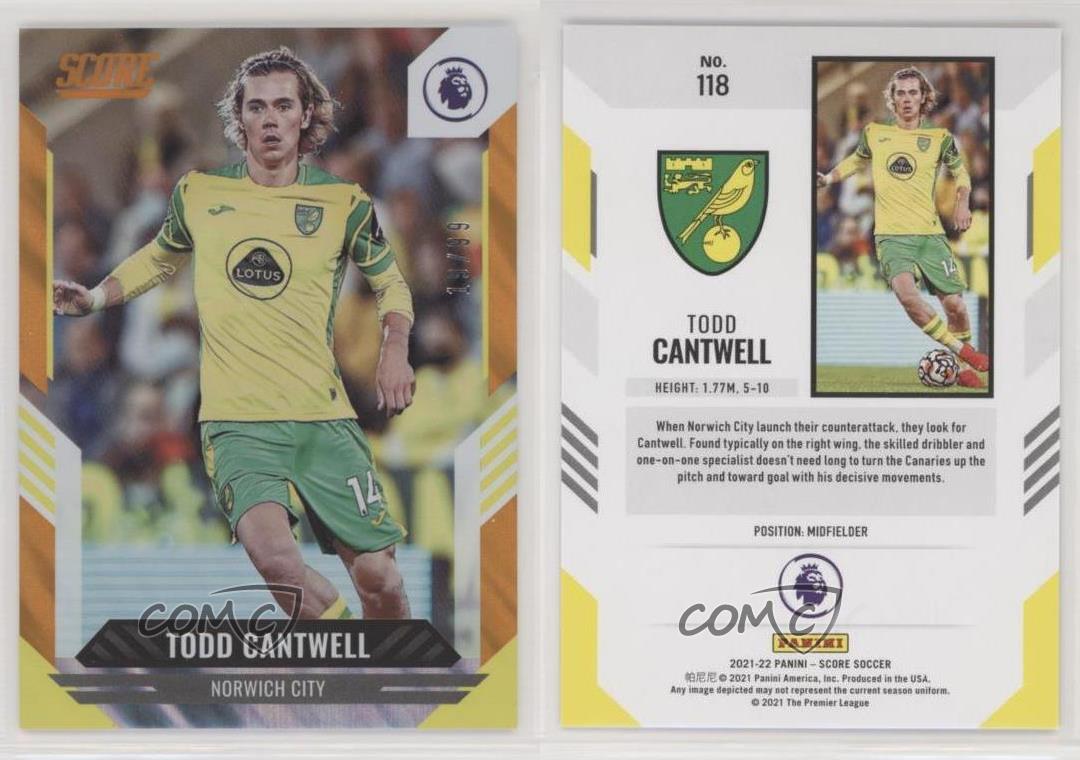 2021-22 Panini Score Premier League Orange Lava /99 Todd Cantwell #118