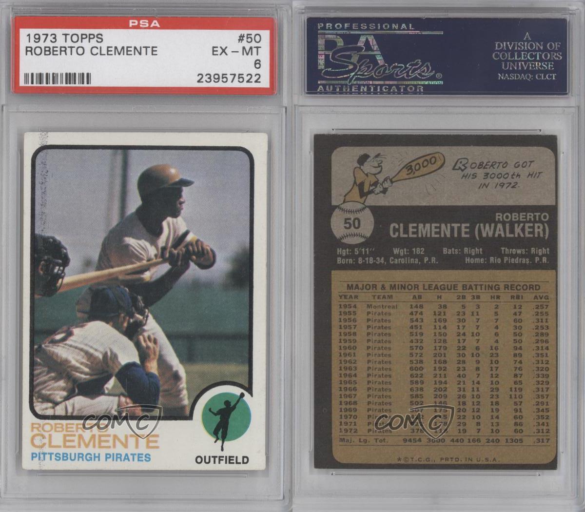 1973 Topps 50 Roberto Clemente PSA 6 Pittsburgh Pirates Baseball Card 