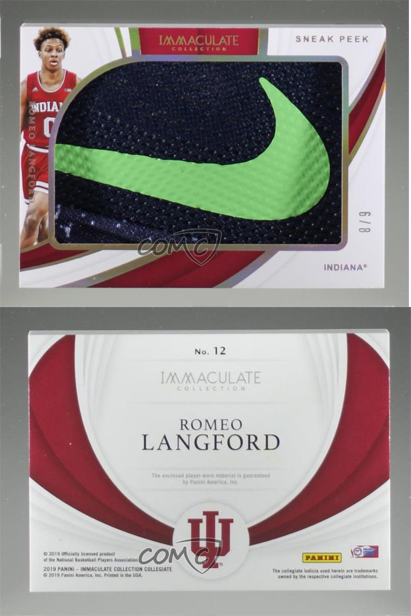 2019-20 Panini Immaculate Collegiate Sneak Peek /8 Romeo Langford #12 Rookie RC - Picture 3 of 3