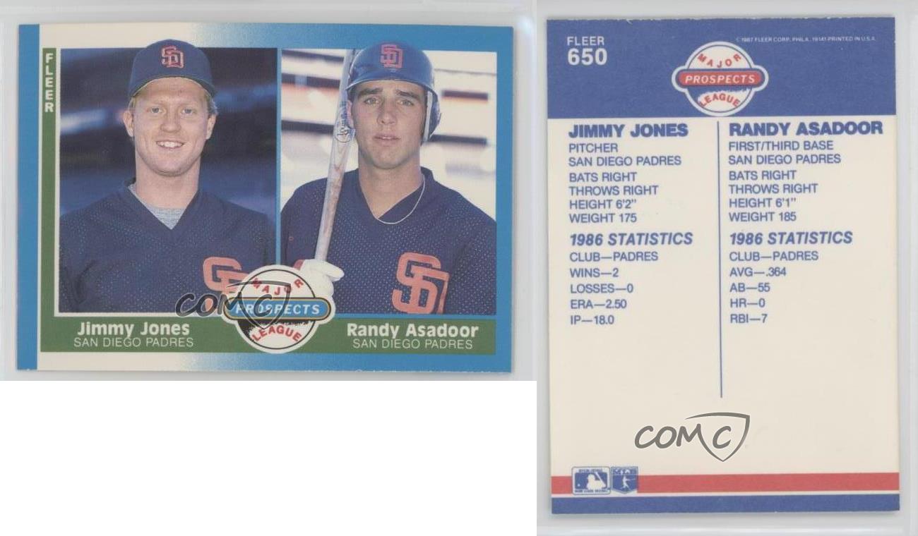 1987 Fleer Major League Prospects Jimmy Jones Randy Asadoor 650