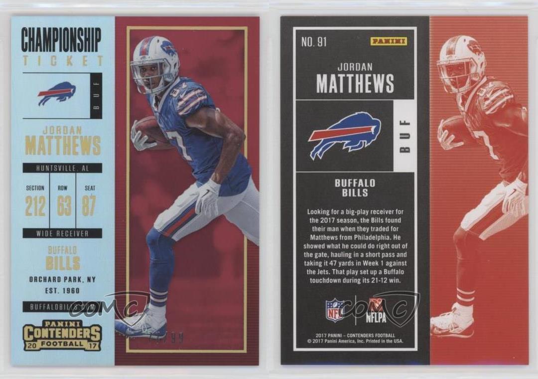 : 2017 Panini Contenders #91 Jordan Matthews Buffalo