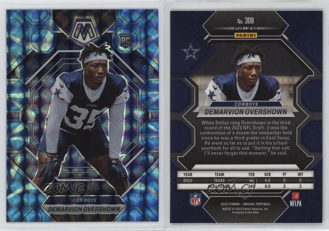 2023 Panini Mosaic Rookies Reactive Blue Prizm DeMarvion Overshown Rookie RC