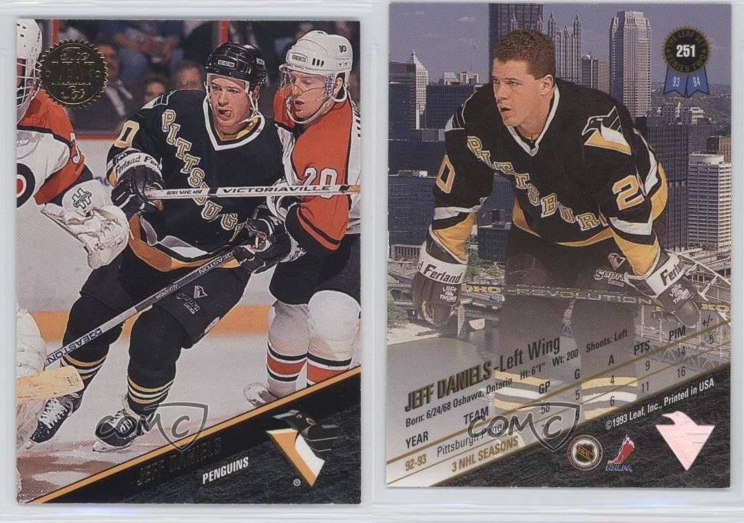 251 Jeff Daniels - Pittsburgh Penguins - 1993-94 Leaf Hockey – Isolated  Cards