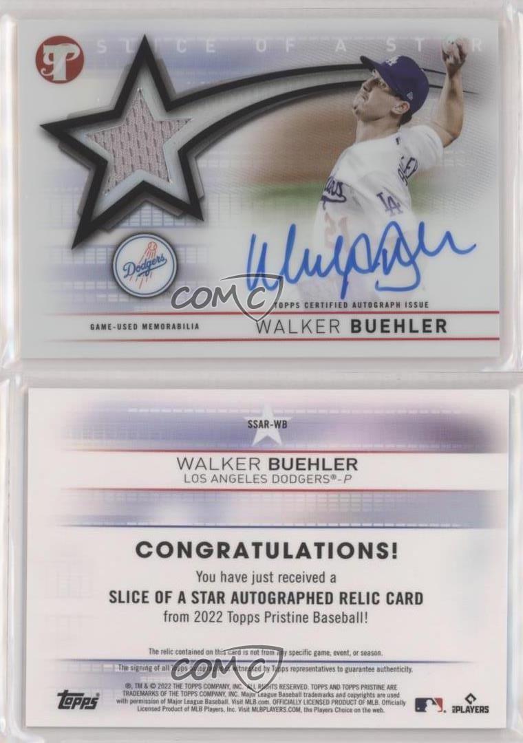 2022 Topps Pristine Slice of the Star Auto Relics Walker Buehler