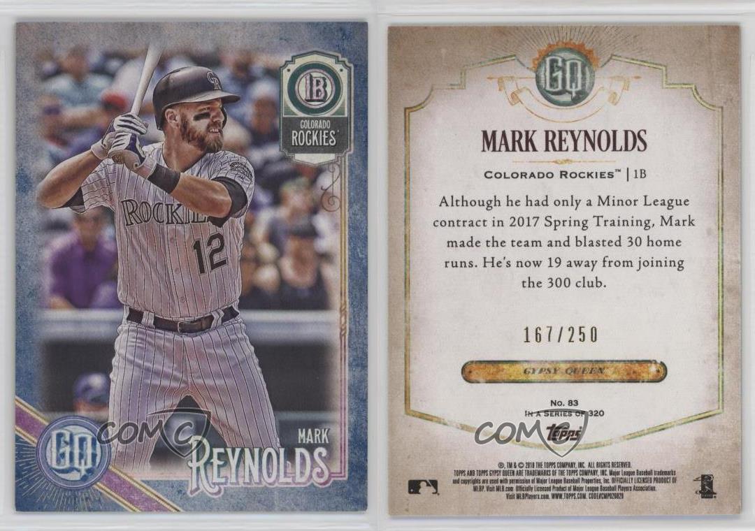 2018 Topps soldes Gypsy Queen Indigo /250 Mark Reynolds #83
