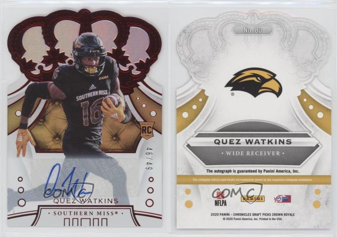 Quez Watkins 2020 Chronicles Draft Picks Playoff Rookie Auto Rc #16