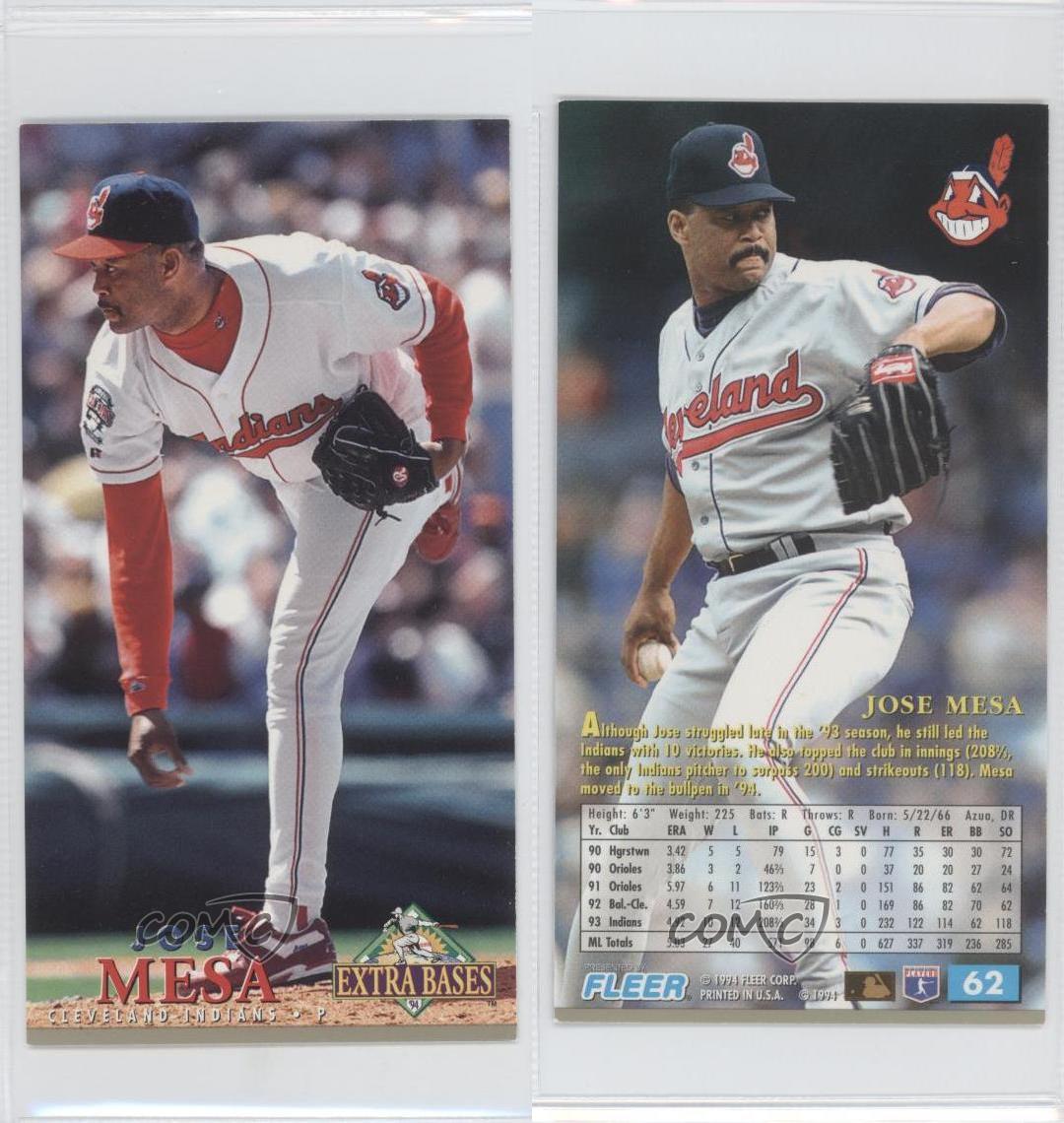 1994 Fleer Extra Bases 62 Jose Mesa Cleveland Indians Baseball Card eBay
